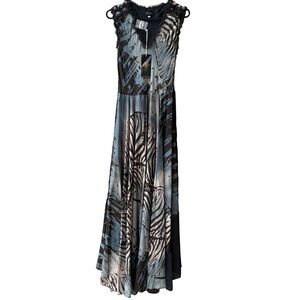 Biya Johnny Was Silk Maxi Dress Size Small